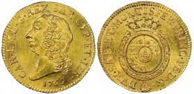 Italy - Savoy
Carlo Emanuele III Secondo Periodo 1755-1773
Doppia Nuova, Torino, 1769, AU 9.63 g.
Ref : MIR 943n (R2), Biaggi 808i, Fr. 1105
Ex Ve...