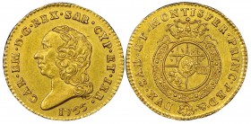 Italy - Savoy
Carlo Emanuele III Secondo Periodo 1755-1773
Mezza Doppia Nuova, Torino, 1755, AU 4.82 g.
Ref : MIR 944a (R2), Biaggi 809a, Fr. 1106 ...