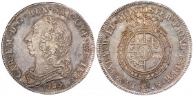 Italy - Savoy
Carlo Emanuele III Secondo Periodo 1755-1773
Scudo Nuovo, Torino, 1765, AG 35.12 g.
Ref : MIR 946h (R), Biaggi 811f 
Conservation : ...
