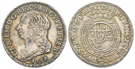 Italy - Savoy
Carlo Emanuele III Secondo Periodo 1755-1773
Quarto di Scudo Nuovo, Torino, 1758, AG 8.76 g.
Ref : MIR 948d (R), Biaggi 813d
Ex Vent...