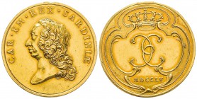 Italy - Savoy
Carlo Emanuele III Secondo Periodo 1755-1773
Medaglia in oro, Torino, 1755, AU 35.8 g. 39 mm
Avers : CAR EM REX SARDINIAE Testa a sin...