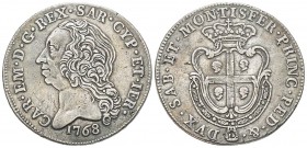 Italy - Savoy
Carlo Emanuele III Secondo Periodo, Monetazione per la Sardegna 1755-1773
Scudo Sardo, Torino, 1768, AG 23.28 g. 
Ref : MIR 957a (R2)...