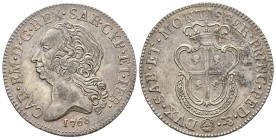 Italy - Savoy
Carlo Emanuele III Secondo Periodo, Monetazione per la Sardegna 1755-1773
Mezzo Scudo Sardo, Torino, 1768, AG 11.72 g. 
Ref : MIR 958...