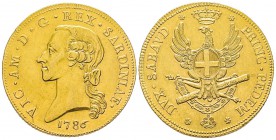 Italy - Savoy
Vittorio Amedeo III 1773-1796
Carlino da 5 Doppie, Torino, 1786, AU 45.5 g. 
Avers : VIC AM D G REX SARDINIAE
Revers : DVX SABAVD PR...