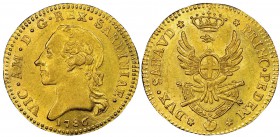 Italy - Savoy
Vittorio Amedeo III 1773-1796
Doppia Nuova, Torino, 1786, AU 9.10 g. 
Ref : MIR 982a (R), Biaggi 843a, Fr. 1120
Ex Vente Inasta 9, l...