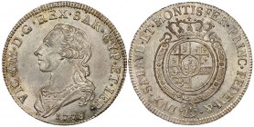 Italy - Savoy
Vittorio Amedeo III 1773-1796
Mezzo Scudo da 3 Lire, Torino, 1778, AG 17.6 g. 
Ref : MIR 988f (R2), Biaggi 849f
Ex Vente Varesi 50, ...