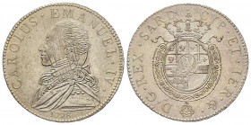 Italy - Savoy
Carlo Emanuele IV 1796-1802
Quarto di Scudo, Torino, 1798, AG 8.79 g. Ref : MIR 1013a (R4)
Ex Vente NAC 35, 2 decembre 2006, lot 526 ...