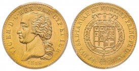 Italy - Savoy
Vittorio Emanuele I 1802-1821
20 lire, Torino, 1818, AU 6.45 g.
Ref : MIR 1028c (R), Pag. 6, Fr. 1129 Conservation : PCGS MS61