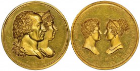 Italy - Savoy
Vittorio Emanuele I 1802-1821
Medaglia in oro per le Nozze di Carlo-Luigi di Borbone e Maria Teresa di Savoia, Torino, 1820, AU 51.7 g...
