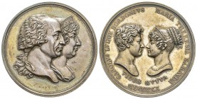 Italy - Savoy
Vittorio Emanuele I 1802-1821
Medaglia in argento per le Nozze di Carlo-Luigi di Borbone e Maria Teresa di Savoia, Torino, 1820, AG 35...