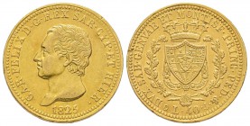 Italy - Savoy
Carlo Felice 1821-1831
40 lire, Genova, 1825 (P), AU 12.85 g. 
Ref : MIR.1033b (R2), Pag.41, Fr.1135 Conservation : Superbe. Très Rar...
