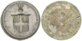 Italy - Savoy
Carlo Felice 1821-1831
Lamina Uniface incuso, 1824, Piombo 15.15 g. 41 mm opus Caque
Ex Vente Inasta 17, lot 4110 
Conservation : Su...