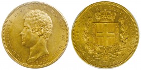 Italy - Savoy
Carlo Alberto 1831-1849
100 lire, Torino, 1835 (P), AU 32.25 g.
Ref : MIR 1043g, Pag. 141, Fr. 1138 Conservation : PCGS MS62. Rarissi...