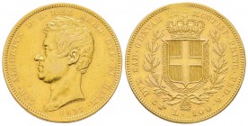 Italy - Savoy
Carlo Alberto 1831-1849
100 lire, Torino, 1837 (P), AU 32.15g.
Ref : MIR 1043j (R3), Pag. 145, Fr. 1138 Conservation : TTB+. Petit co...