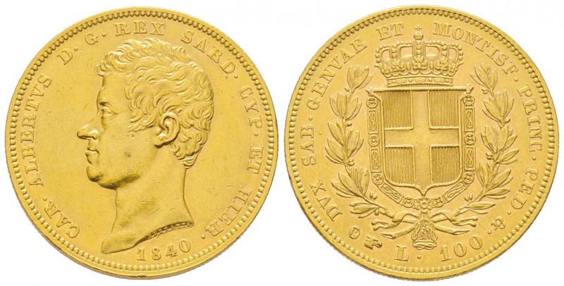 Italy - Savoy
Carlo Alberto 1831-1849
100 lire, Torino, 1840 (P), AU 32.23g.
...