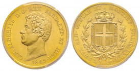 Italy - Savoy
Carlo Alberto 1831-1849
20 lire, Genova, 1849 (P), AU 6.45 g.
Ref : MIR 1045ac, Pag. 208, Fr. 1143 Conservation : PCGS MS64. Magnifiq...