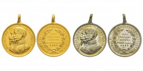 Italy - Savoy
Vittorio Emanuele II 1861-1878 - Re d’Italia
Lotto di due medaglie, Napoleone III e Vittorio Emanuele II, 1859, AG 7.95 g. et Vermeil ...