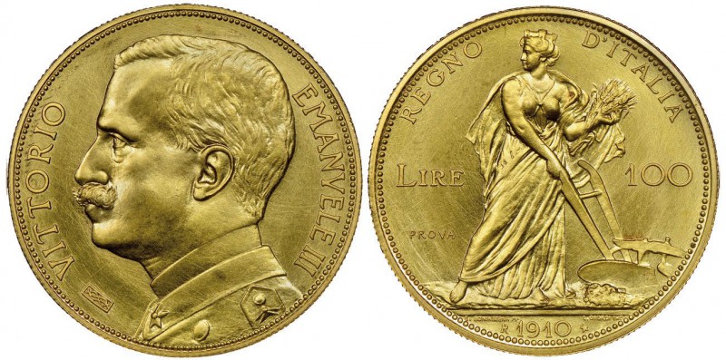 Italy - Savoy
Vittorio Emanuele III 1900-1943
100 lire PROVA, Roma, 1910 R, AU...