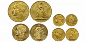 Italy - Savoy
Vittorio Emanuele III 1900-1943
Set 100, 50, 20 e 10 lire, Roma, 1912 R, AU 
Ref : MIR 1115b, 1121b,1126b,1131b, Fr. 26-27-28-29 Cons...