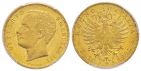 Italy - Savoy
Vittorio Emanuele III 1900-1943
20 lire, Roma, 1905 R, AU 6.45 g.
Ref : MIR 1125d, Pag. 664, Fr. 24 Conservation : PCGS MS63