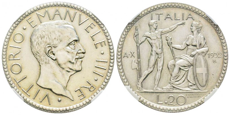 Italy - Savoy
Vittorio Emanuele III 1900-1943
20 lire, Roma, 1932 R, A X, AG 1...