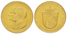 Liechtenstein
Franz Joseph II 1938-1989
50 Franken, 1956, AU 11.29 g.
Ref : Fr. 20 Conservation : PCGS MS65