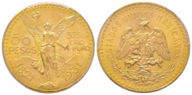 Mexico République, 50 Pesos, 1931, AU 41.66 g. 900‰
Ref : Fr. 172, KM#481 Conservation : PCGS MS65. La plus rare