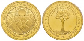 Central American Rep
50 Pesos, 1970, AU 20 g. 900‰
Ref : Fr. 1 Conservation : PCGS PROOF 68 DEEP CAMEO
