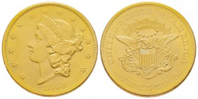 USA, 20 Dollars, Philadelphie, 1860, AU 33.39 g.
Ref : Fr. 169, KM#74.1 Conservation : Superbe