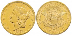 USA, 20 Dollars, San Francisco, 1871 S, AU 33.43 g.
Ref : Fr. 175, KM#74.2 Conservation : PCGS AU58