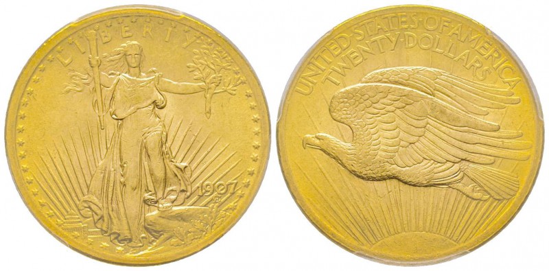 USA, 20 Dollars, Philadelphie, 1907, AU 33.43 g.
Ref : Fr. 183, KM#127 Conserva...