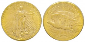 USA, 20 Dollars, Denver, 1925 D, AU 33.43 g.
Ref : Fr. 187, KM#131 Conservation : PCGS MS63