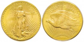 USA, 20 Dollars, Philadelphie, 1927, AU 33.43 g.
Ref : Fr. 185, KM#131 Conservation : PCGS MS65+