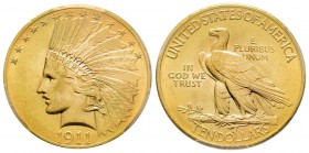 USA, 10 Dollars, Philadephia, 1911, AU 16.71g.
Ref : Fr. 166, KM#130 Conservation : PCGS MS64