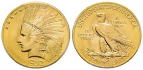 USA, 10 Dollars, Philadephia, 1932, AU 16.71g.
Ref : Fr. 166, KM#130 Conservation : PCGS MS65