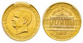 USA, 1 Dollar, 1916, McKinley Memorial, AU 1.67 g.
Ref : Fr. 102, KM#144 Conservation : PCGS MS64. Rare