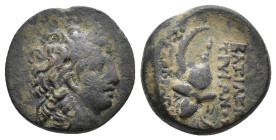 Seleukid Empire, Tryphon. Circa 142-138 BC. AE 4,76g.