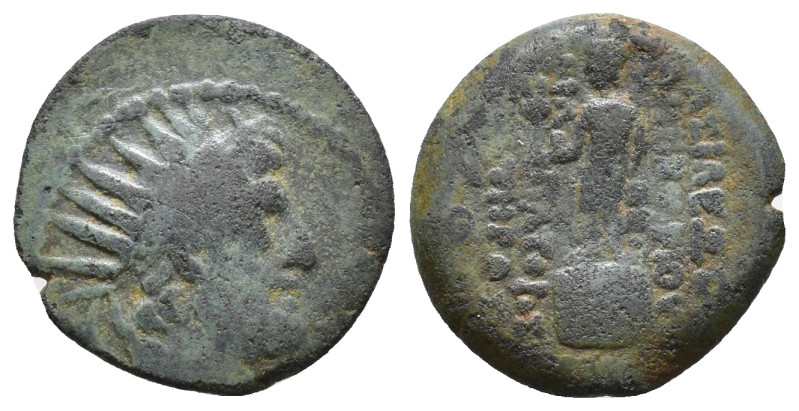 Seleukid Kingdom. Demetrios III Eukairos. 97/6-88/7 BC. AE Damascus mint. Diadem...