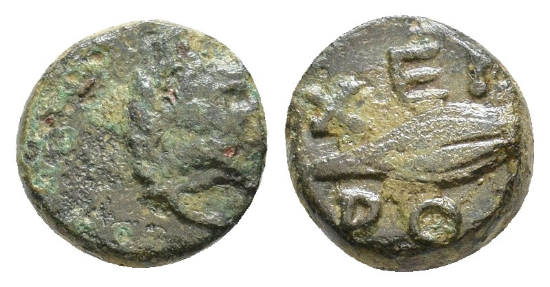 Thracian, Chersonesos. AE Circa 386-309 BC. Roaring head of lion to right / Barl...