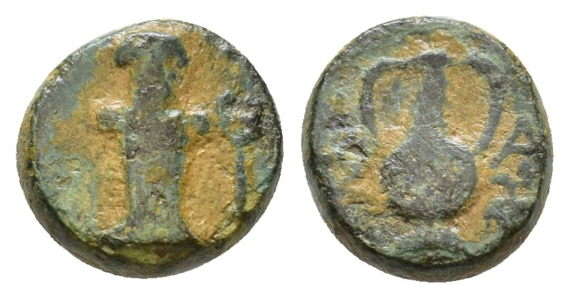 Thrace, Sestos. AE Circa 300 BC. Obv: Facing herm; grain-ear to left, kerykeion ...