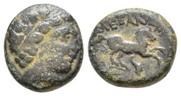 Kings of Macedon, Alexander III 'the Great' 336-323 BC. AE Uncertain mint in Macedon. Diademed head of Apollo right / ΑΛΕΞΑΝΔΡΟΥ; horse prancing right...