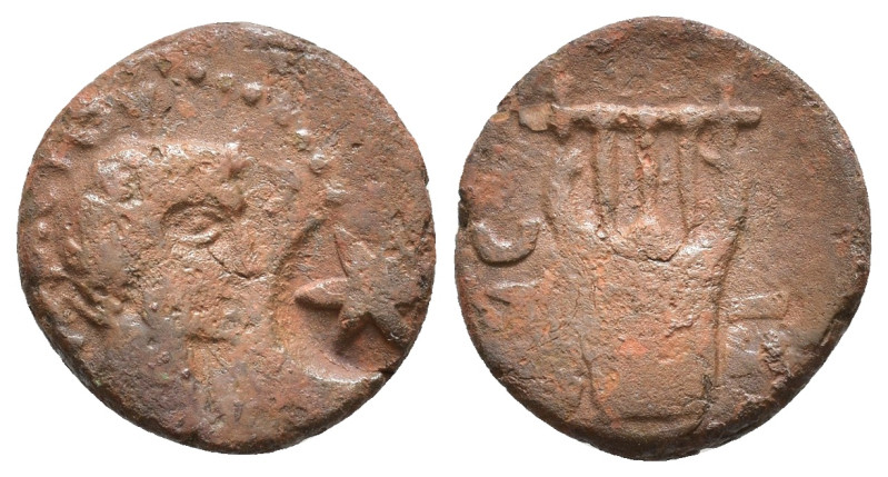 Thrace, Sestus. Augustus AE 27 BC-14 AD. Obv: CЄBACTOY. Bare head right; c/m: si...