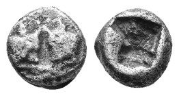 Kings of Lydia, Sardes, Kroisos. AR 1/12 Stater, Circa 564/53-550/39 BC. Confronted foreparts of bull right and lion left. / Incuse punch. SNG Kayhan ...