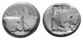 Caria, Uncertain. Circa 480-450 BC. AR Obol. AR 2,05g.