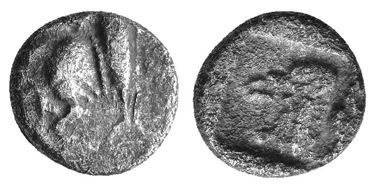 Mysia, Kyzikos. AR Obol. Circa 450-400 BC. AR 0,91g.