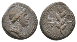 Syria, Seleucis & Pieria, Antioch. AE Pseudo-Autonomous Issue. Time of Galba and Otho 68-69 AD. Dated Year 117 of the Caesarean Era (68/9). Draped bus...