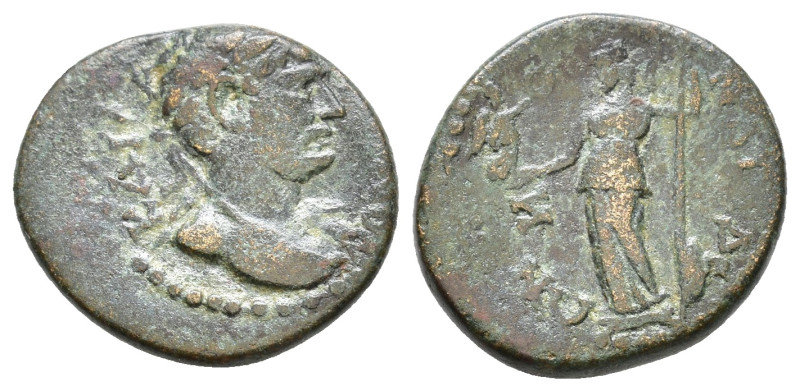 Pamphylia, Magydus, Hadrian. 117-138 AD. AE Laureate bust / Athena standing RPC ...