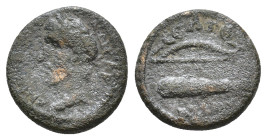 Pisidia, Selge. Antoninus Pius 138-161 AD. AE Obv: ΚΑΙСΑΡ ΑΝΤUΝЄΙΝΟС. Laureate head left. Rev: СЄΛΓЄωΝ. Club and bow. AE 1,64g.