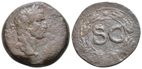 Seleucis & Pieria. Antioch. Galba 68-69 AD. [IM SER SVL GALBA CAE], laureate head right / SC, inscription within a laurel wreath of eight leaves. RPC ...