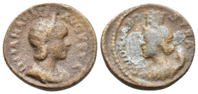 Arabia. Bostra. Julia Mamaea 222-235 AD. AE. Obv: IVLIA MAMAEA AVGVSTA. Draped bust right, wearing stephane. Rev: COLONIA BOSTRA. Draped bust of Tyche...